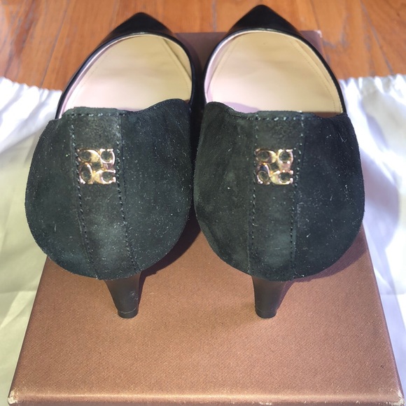 Coach Chambers Box Calf Black Suede Mid Heels / 7 - Picture 5 of 8